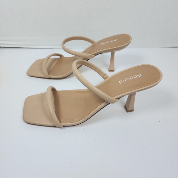 Abound Shoes - Abound Women Nude Open Toe Heel Slippers Size 9.5